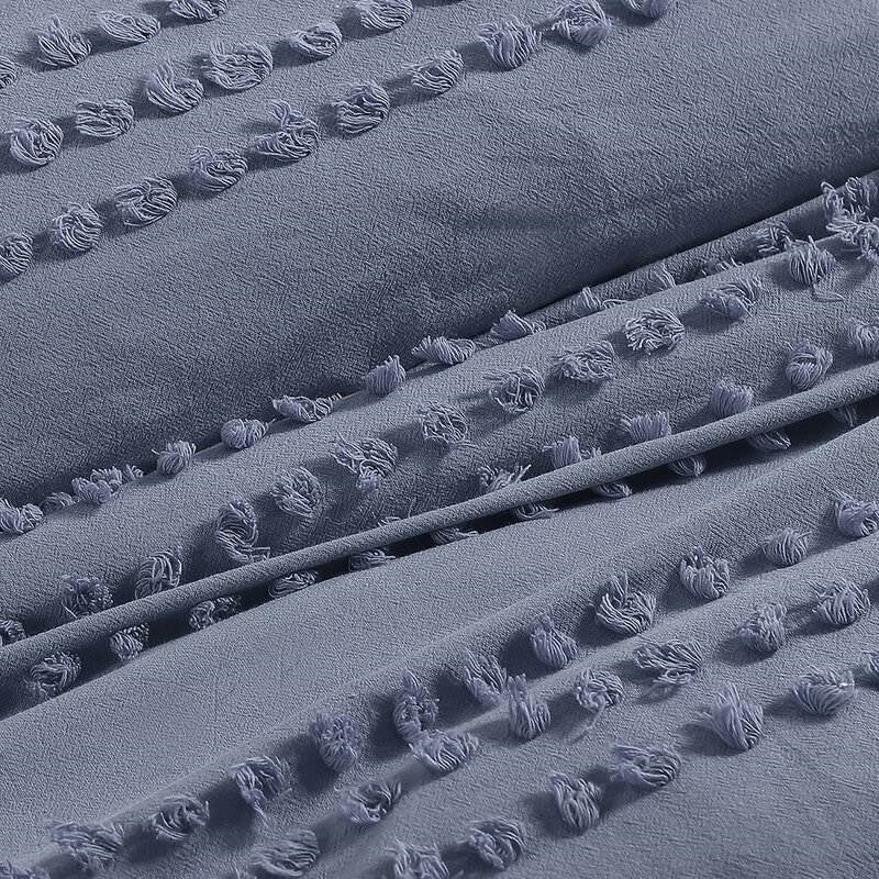 Full/Queen 100% Cotton Boho Dot Comforter Set Denim