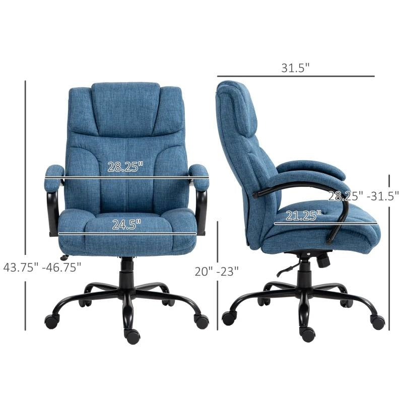 Denim Big and Tall Executive Adjustable Height Office Chair
