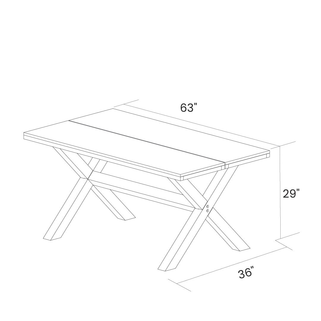 Farmhouse Solid Pine Distressed Driftwood Dining Table