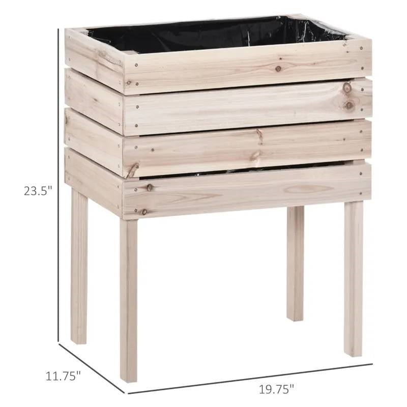 FarmHouse 4 Piece Wooden Elevated Planter Raised Garden Box