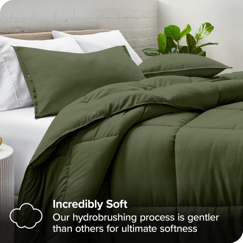 Full/Double Size All Season Super Soft Down Alternative Comforter Set Olive