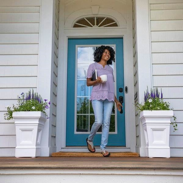 Set of 2 - 24 inches White Self Watering Planter Box