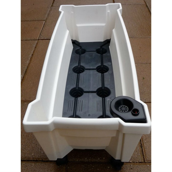 Indoor/Outdoor Grey Polypropylene Wheeled Trellis Planter
