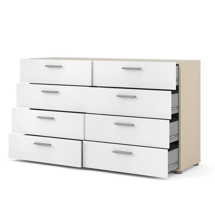 White Oak Modern Bedroom 8-Drawer Double Dresser