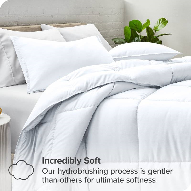 Queen Size All Season Super Soft Down Alternative Comforter Set White