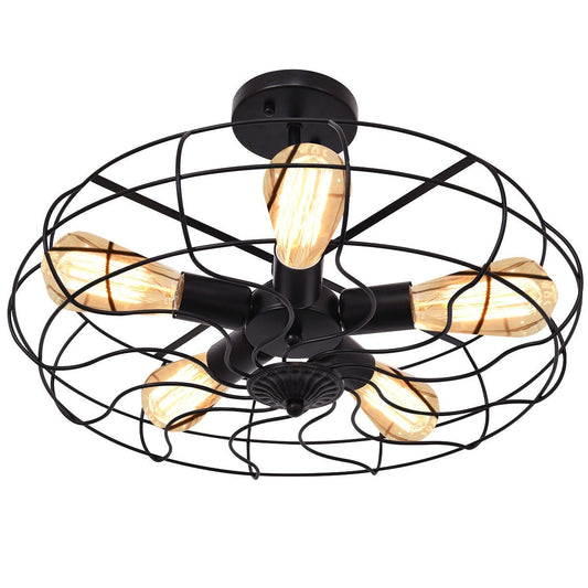 5 Light Farmhouse Retro Metal Hanging Ceiling Light