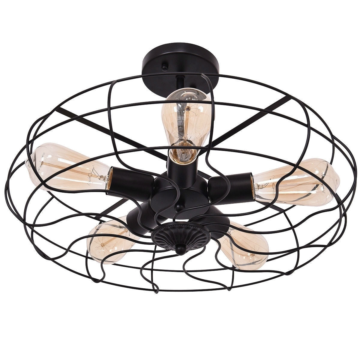 5 Light Farmhouse Retro Metal Hanging Ceiling Light