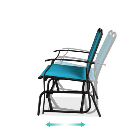 2 Seater Mesh Patio Loveseat Swing Glider Rocker with Armrests in Navy