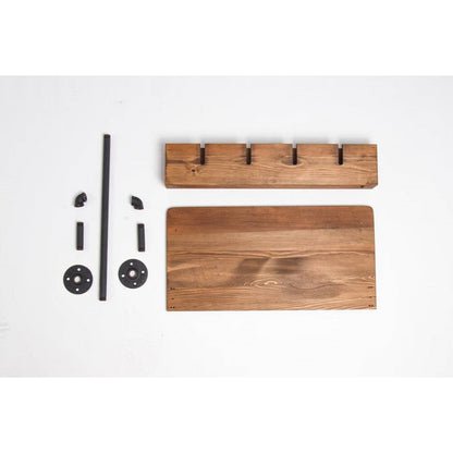 4 Bottle/Glass Rustic FarmHome Wall Mounted Wine Rack