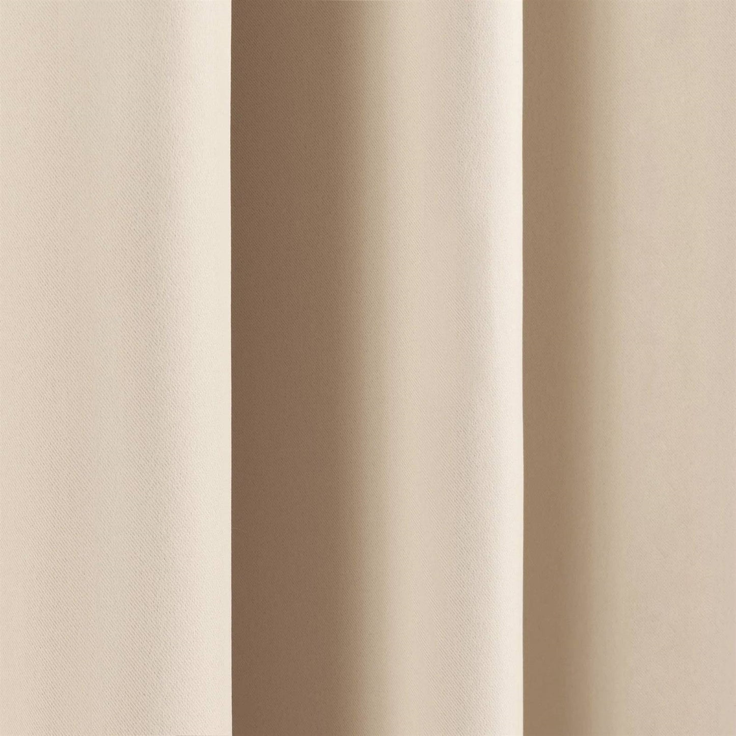 52 x 54 inch Solid Beige Cream Thermal Blackout Curtain Panels - Set of 2