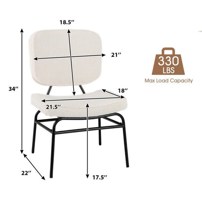 Cream Sherpa Upholstered Reading Plush Accent Chair