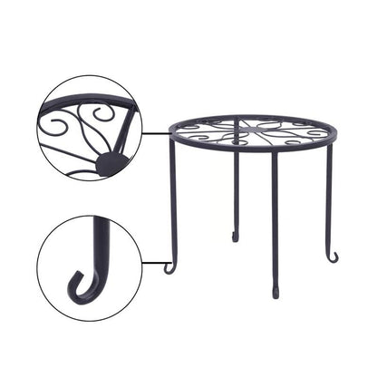 Set of 4 - Indoor Outdoor Black Metal Plant Stand