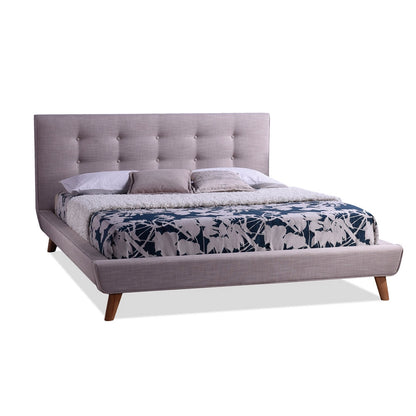 Queen size Modern Beige Linen Upholstered Platform