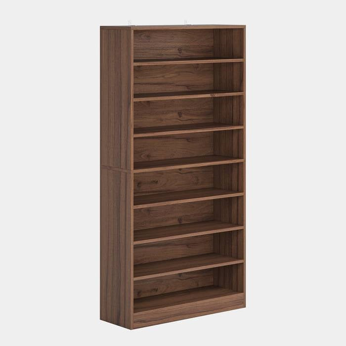 9 Tier Brown Wood Shoe Storage Cabinet, Holds Up To 45 Pairs
