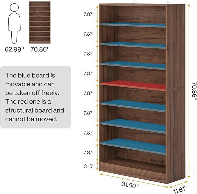 9 Tier Brown Wood Shoe Storage Cabinet, Holds Up To 45 Pairs
