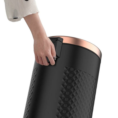 Hands Free Round Black/Gold Metal Step On Trash Can - 8 Gallons