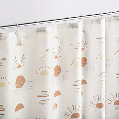 72-inch Cream White Orange Sunset Bohemian Pattern Shower Curtain