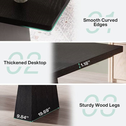 Modern Black Wooden Office Computer Workstation Executive Desk
