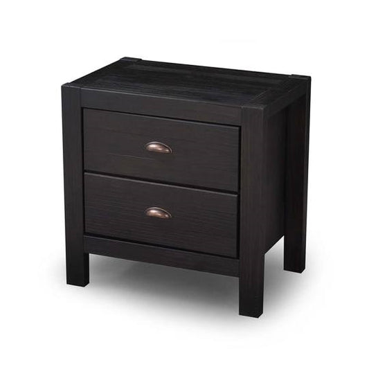 FarmHouse 2 Drawer Nightstand in Black