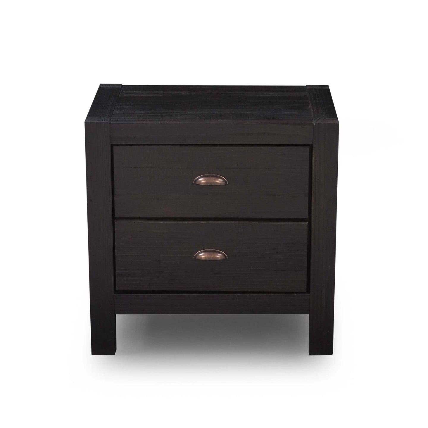 FarmHouse 2 Drawer Nightstand in Black