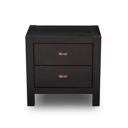 FarmHouse 2 Drawer Nightstand in Black