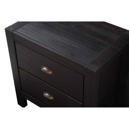 FarmHouse 2 Drawer Nightstand in Black