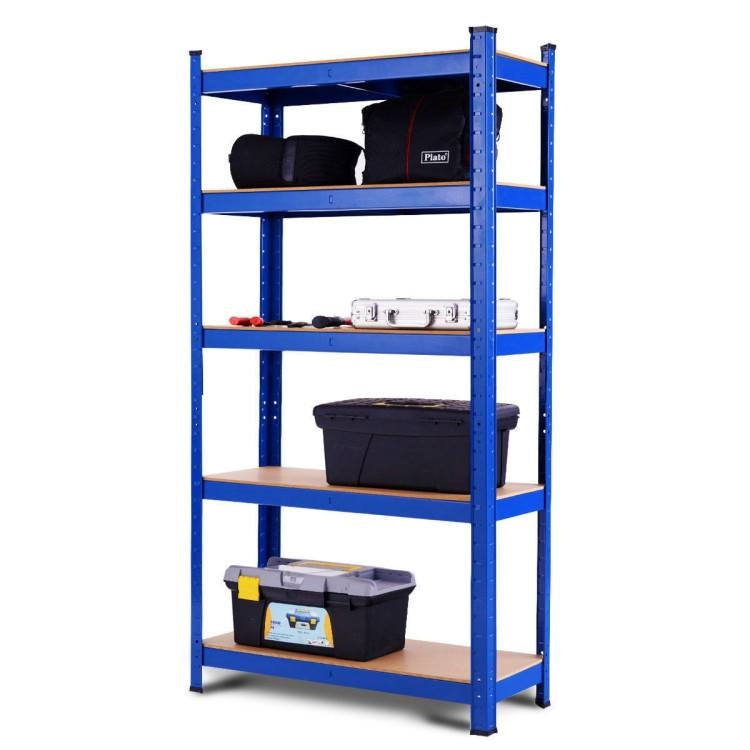 Blue Heavy Duty Steel 5 Tier Garage Adjustable Shelving Storage Rack