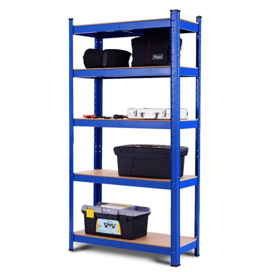 Blue Heavy Duty Steel 5 Tier Garage Adjustable Shelving Storage Rack