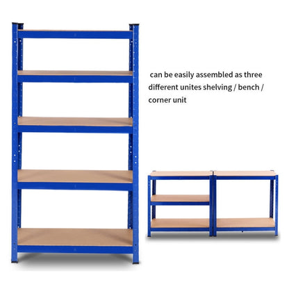 Blue Heavy Duty Steel 5 Tier Garage Adjustable Shelving Storage Rack
