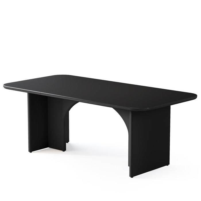 Modern Black Extra Large Executive Desk with Arch Design Legs