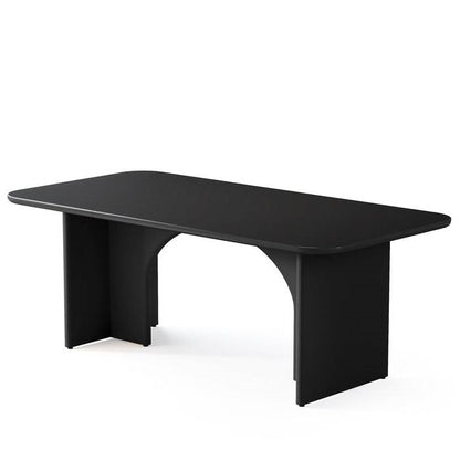 Modern Black Extra Large Executive Desk with Arch Design Legs