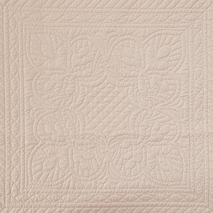 King Size 3 Piece Reversible Scalloped Edges Microfiber Quilt Set in Blush
