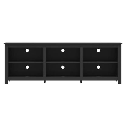Farmhouse TV Stand in Black Wood Finish - for TVs up to 70-inch