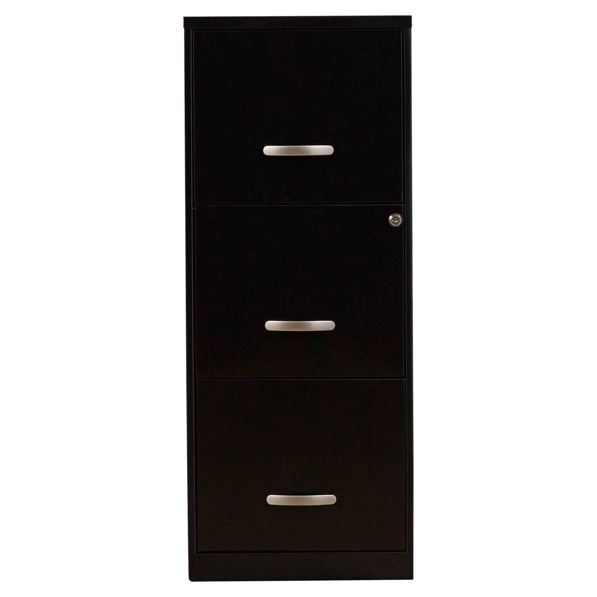 Black Metal 3-Drawer Vertical Key Locking Filing File Cabinet