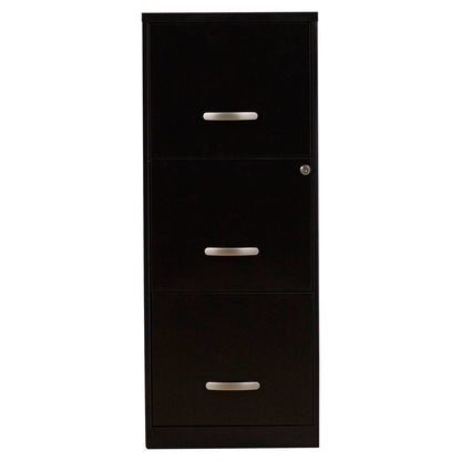 Black Metal 3-Drawer Vertical Key Locking Filing File Cabinet