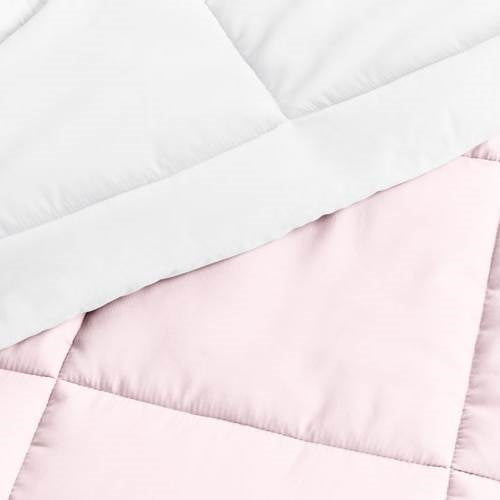 King/Cal King 3-Piece Microfiber Reversible Comforter Set Pink/White