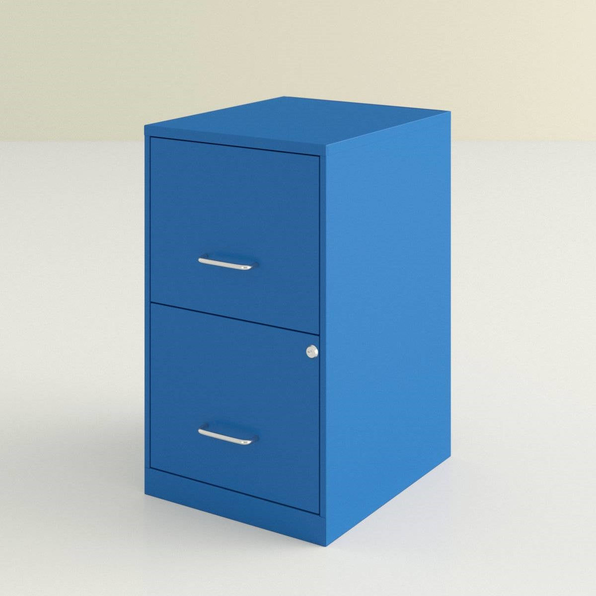 Blue Metal 2-Drawer Vertical Key Locking Filing File Cabinet