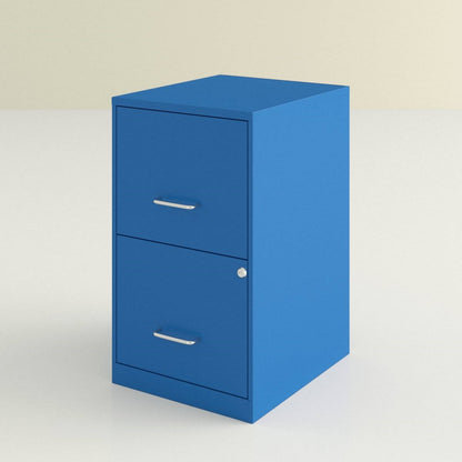 Blue Metal 2-Drawer Vertical Key Locking Filing File Cabinet