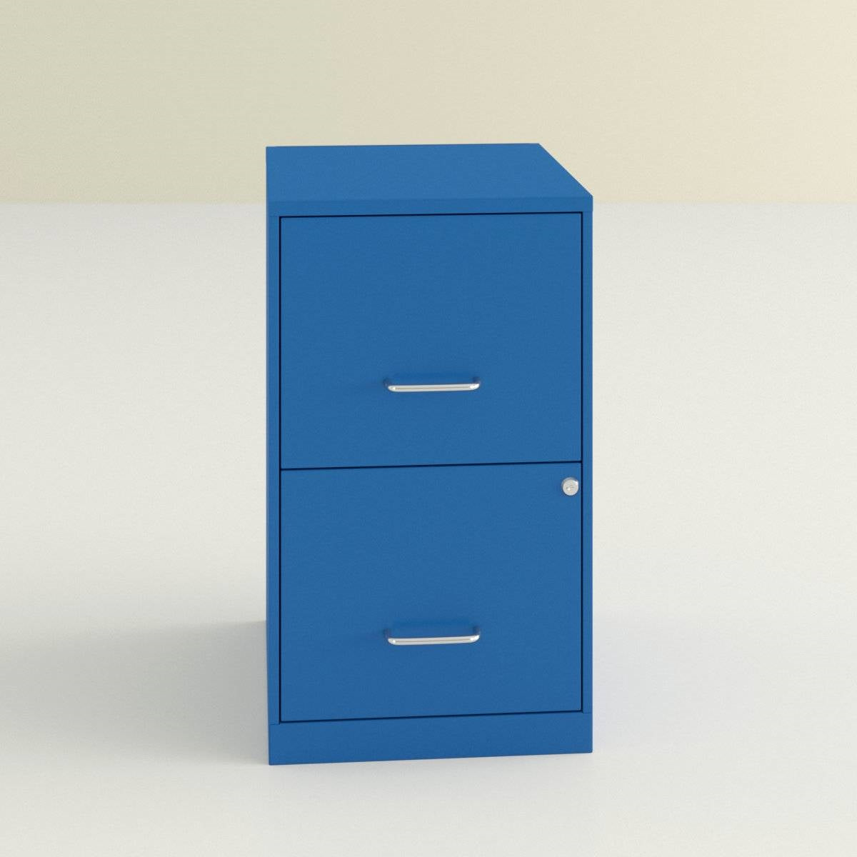 Blue Metal 2-Drawer Vertical Key Locking Filing File Cabinet