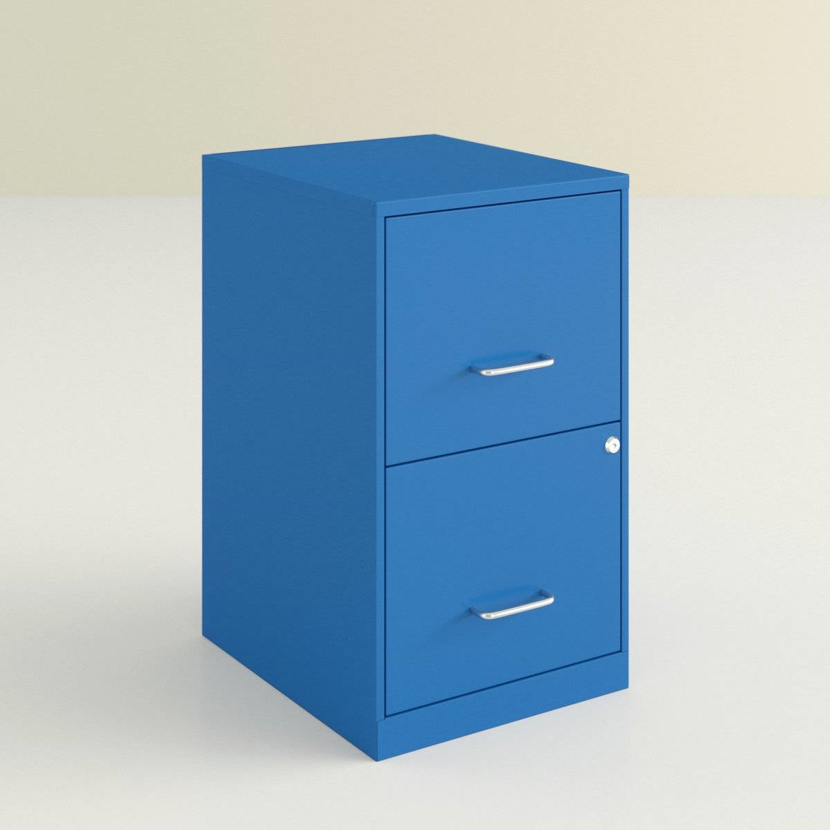 Blue Metal 2-Drawer Vertical Key Locking Filing File Cabinet