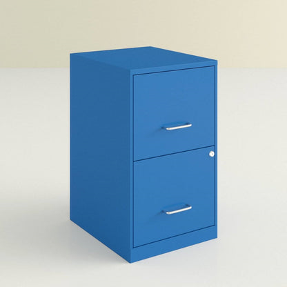 Blue Metal 2-Drawer Vertical Key Locking Filing File Cabinet