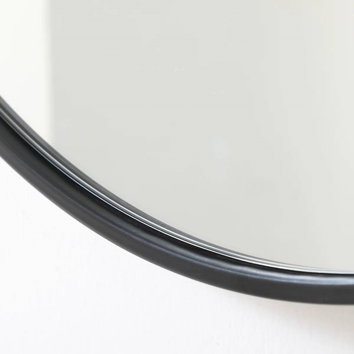 Round 36-inch Wall Mirror in Black - Living Room Bedroom Accent Bathroom Mirror