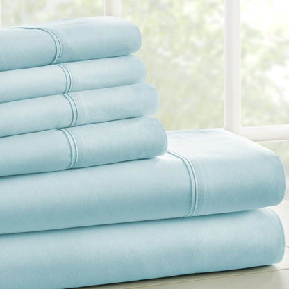 Twin, Aqua 4 PCS Supreme Softness Wrinkle Resistant Microfiber/Polyester Sheet Set