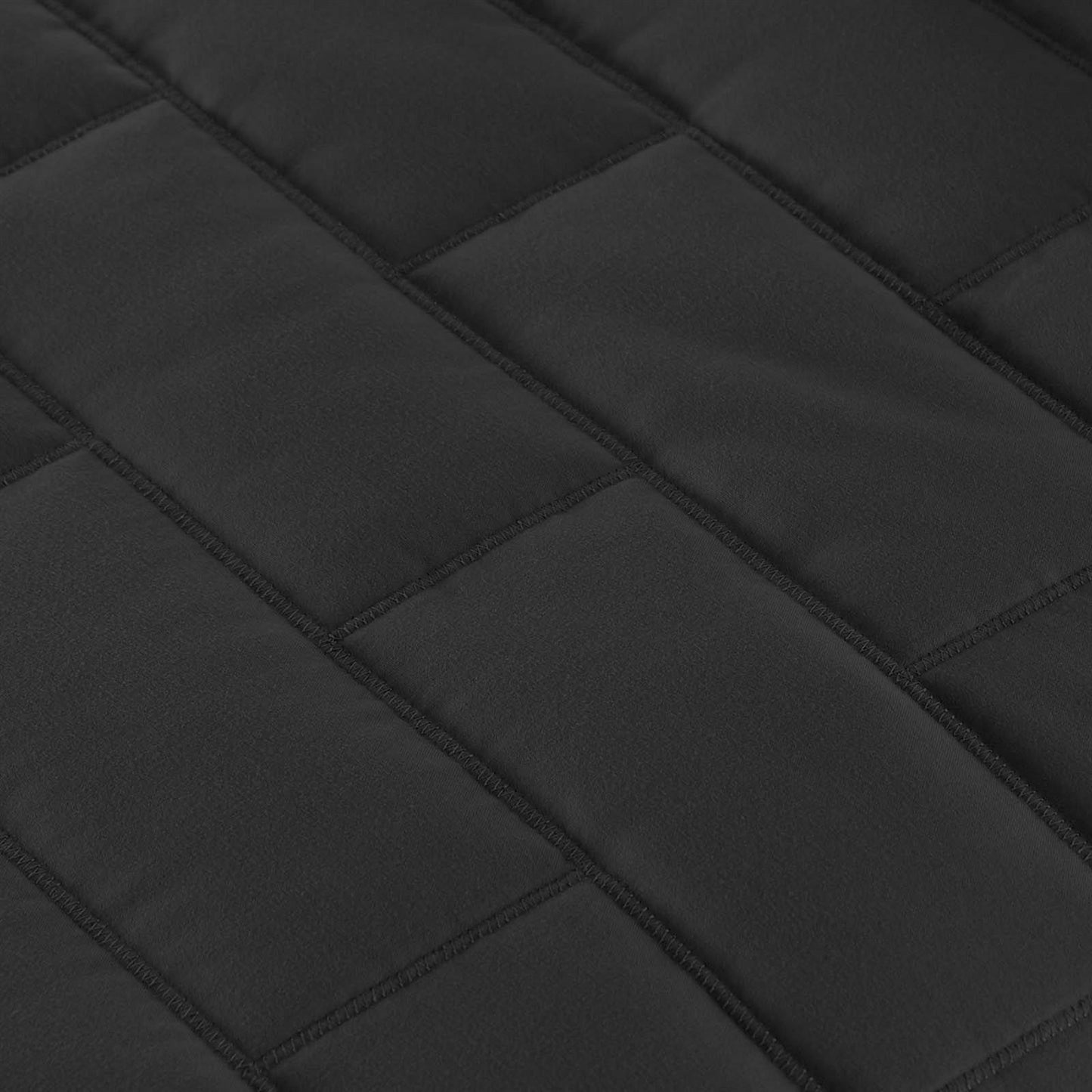 Twin/Twin XL Modern Brick Stitch Microfiber Reversible 2 Piece Quilt Set in Black