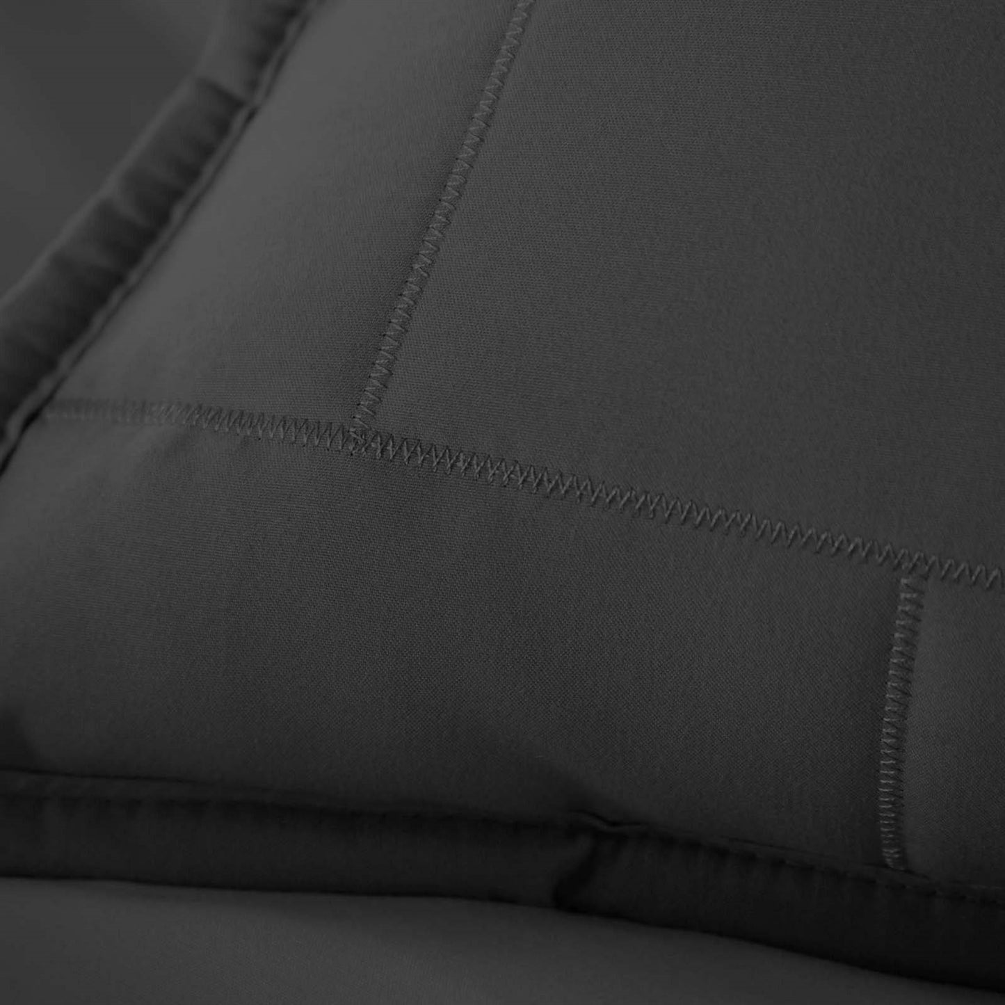 Twin/Twin XL Modern Brick Stitch Microfiber Reversible 2 Piece Quilt Set in Black