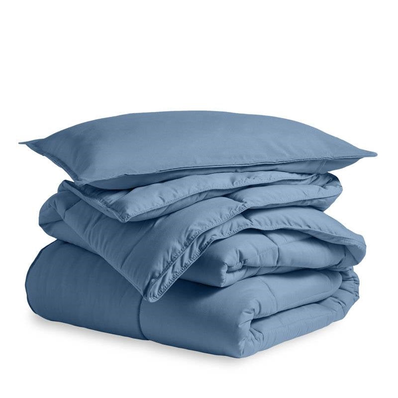 Twin Size All Season Super Soft Down Alternative Comforter Set Blue