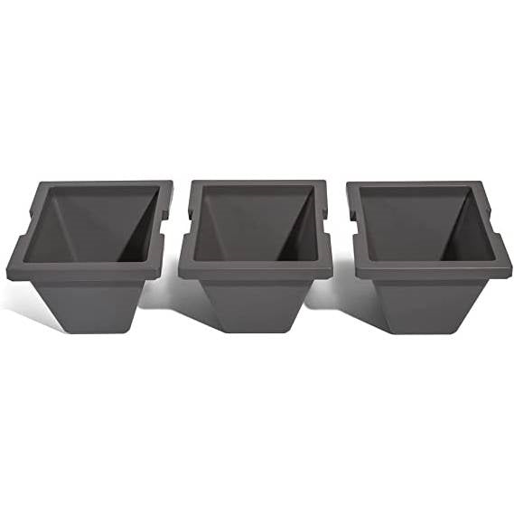 Black Raised Rectangular Plastic Planter Box w/ Removeable Trays