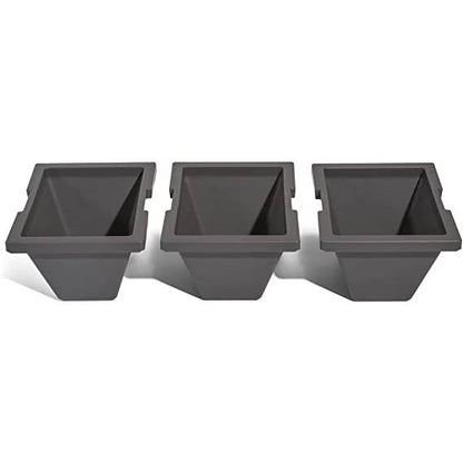 Black Raised Rectangular Plastic Planter Box w/ Removeable Trays