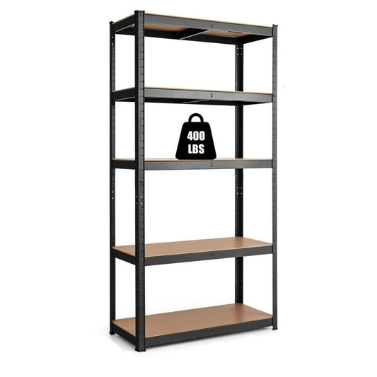 Black Heavy Duty Steel 5 Tier Garage Adjustable Shelving Storage Rack