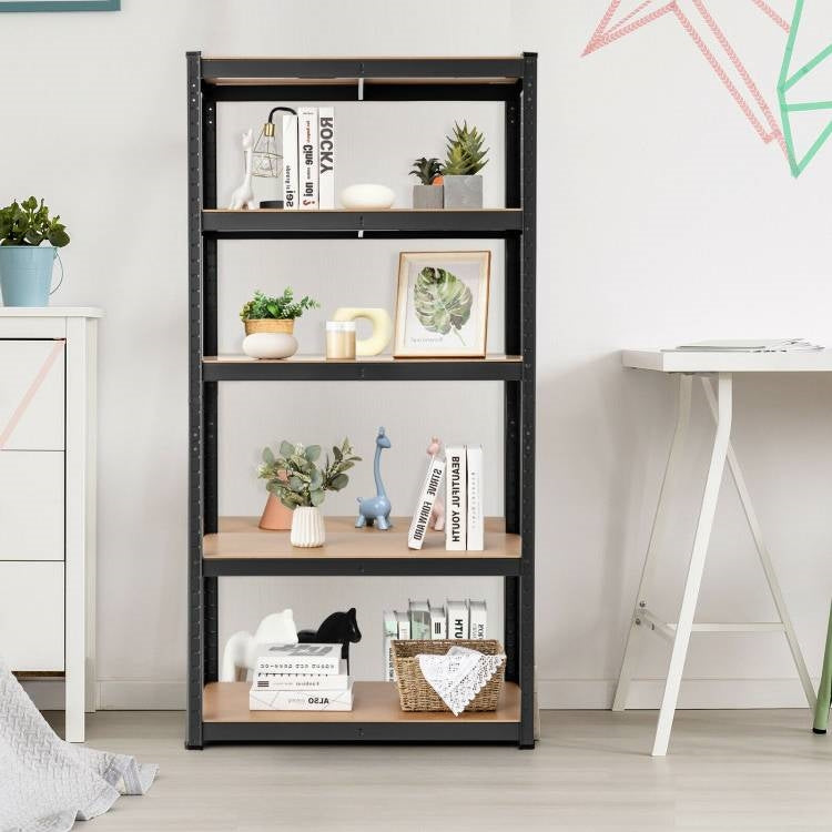 Black Heavy Duty Steel 5 Tier Garage Adjustable Shelving Storage Rack